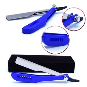 Professional Barber Razor Single <b>Edge</b> Foldable Straight Shaving Razor <b>Plastic</b> Swedish Stainless Steel Blade for Men Face Removal - Product Image 3