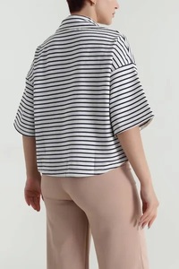 เสื้อยืดโอเวอร์ไซส์ Ever Glow Plus Size สำหรับผู้หญิง สีฟ้าอ่อน คอกลม แขนสั้น ผ้าโพลีเอสเตอร์/คอตตอน ทรงหลวม น้ำหนัก 340 กรัม - Product Image 6