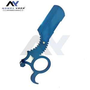 Premium Blue Stainless Steel Manual Shave Razor Replaceable <b>Single</b> Blade for Face and Body Premium Metal Straight Razor - Product Image 2