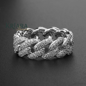 Anillo de Cóctel de Moissanita, Plata 925, Bañado en Rodio, Engaste Pavé, Corte Brillante Redondo, Geométrico, Lujoso, Unisex - Product Image 1