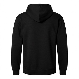 Heavyweight <b>Black</b> Fleece Hoodie Custom Streetwear Pullover <b>Men</b> Oversized <b>Sweatshirt</b> <b>Plain</b> Cotton Blank Hooded Apparel - Product Image 2