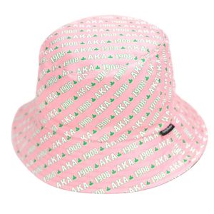 Sombrero Reversible AKA, Rosa y Negro, Bordado Chenille con Letras Griegas, Algodón Premium, Gorra de Verano, Estilo Urbano Unisex - Product Image 2