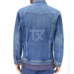 Wholesale <b>Denim</b> <b>Mens</b> <b>Jackets</b> Custom Solid Color Stand Collar Breathable Waterproof Made in Pakistan - Product Image 4