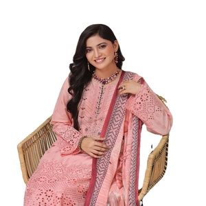 ชุดสูท3ชิ้นของสะสมสนามหญ้าปากีสถานเย็บปักลายแฟนซีเสื้อโค้ท Chikan kari ตกแต่งด้วยชุดแฟนซี - Product Image 1