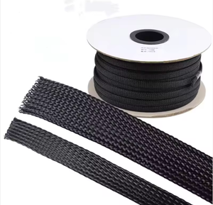 Manchons de gestion de câbles extensibles en PET noir de 10 mm, manchons de protection de câbles en nylon tressé - Product Image 4