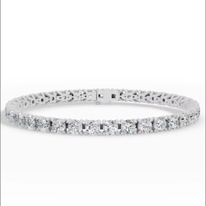 Bracelet tennis en or 18 carats avec diamants ronds cultivés en laboratoire |   Bracelet élégant à quatre maillons |   Bijoux fins, cadeau d'anniversaire pour femmes - Product Image 3