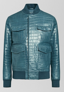 Chaqueta de cuero genuino de cocodrilo para hombre, nueva, elegante, de manga larga, de primera calidad, a la moda, estilo pakistaní. - Product Image 6