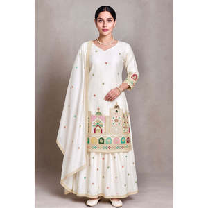 Conjunto de traje de diseñador para mujer con bordado de lentejuelas de múltiples agujas - Product Image 3