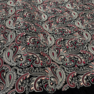 Velvet Embroidered Fabric Indian Embroidered Velvet Fabric Luxury Fabric <b>for</b> Abaya Kaftan Wedding Dress Wholesale Export Markets - Product Image 6