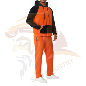 Nouveaux arrivages : ensembles de survêtements pour hommes en coton molletonné, design tendance, deux pièces, très demandés. - Product Image 3