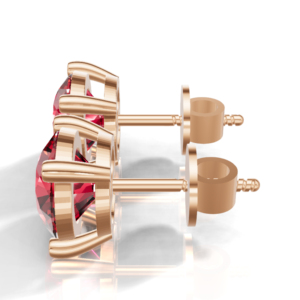 Heerani Jewels Lab Grown Round Ruby 925 <b>Sterling</b> <b>Silver</b> Classic <b>Stud</b> Vermeil Rose Gold Unisex <b>Earrings</b> - Product Image 3