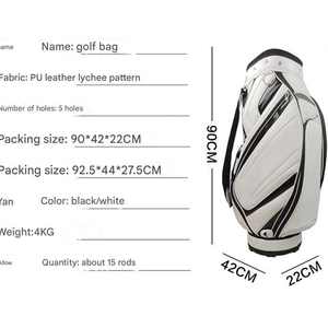 Sac de golf portable et léger – Imperméable en PU, durable, logo personnalisé, unisexe - Product Image 3