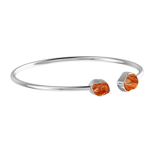 Premium 925 Sterling Silver High Finish Trendy Adjustable Bezel <b>Set</b> Twister Bracelet <b>Bangles</b> Sunstone Rough Shape Party Gift - Product Image 2