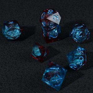 Blue Liquid Core <b>Dice</b> <b>Set</b>, Resin Sharp Edge D&D <b>Dice</b> <b>Set</b>, Dungeons and Dragons Polyhedral RPG <b>Dice</b> <b>Set</b> - Product Image 4