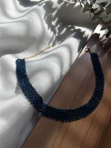 Collier ras-de-cou à pampilles noires fait main UO, bijoux vintage pour femmes, pièce maîtresse pour les soirées, bijoux de soirée par UO INDIA - Product Image 2