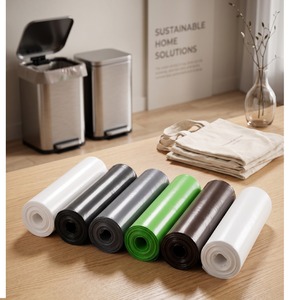 Strong Large Thick Eco-Friendly Refuse Sacks LDPE HDPE Black Garbage <b>Bags</b> Plastic Trash <b>Bags</b> Household Use - Product Image 2