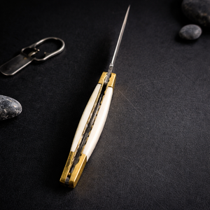 Navaja Plegable Artesanal con Llavero, Mini Navaja de Bolsillo con Apertura Deslizante, Hoja de Acero de Damasco de Borde Recto de 5 Pulgadas, Ideal para Regalo, Venta al por Mayor - Product Image 2