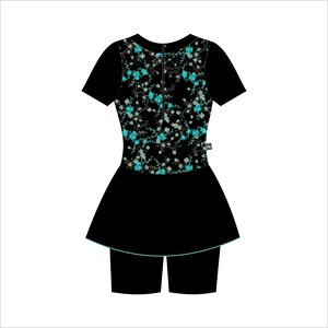 Ensemble 2 pièces imprimé sur mesure pour femme, maillot de bain modeste, 100 % polyester, tissu de plage coupe-vent et séchage rapide - Product Image 5