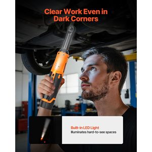 Chiave a Cricchetto Senza Fili da 3/8 Pollici, 240 RPM con 33 Ft-lbs di Coppia, Chiave Elettrica a Batteria Estesa - Product Image 5