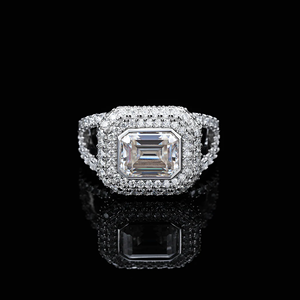Women's Yellow Gold Lab Grown Diamond <b>Ring</b> Round Brilliant Cut VVS2 IGI Certified Hiphop Style Anniversary Wedding - Product Image 4