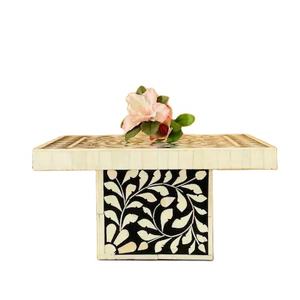 Bandeja de exhibición de pastel brillante con incrustaciones de hueso clásico, plato de incrustaciones de madreperla hecho a mano para servir postres y decoración Premium para el hogar - Product Image 6