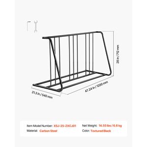 Support de vélo autoportant en acier carbone double face pour pneus de 3 pouces/76,2 mm - Product Image 5