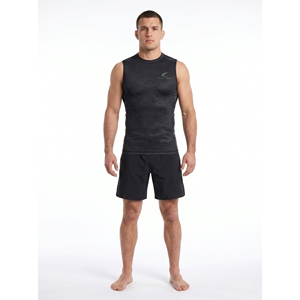 Camiseta Deportiva sin Mangas para Hombre, de Poliéster y Elastano, Compresión, para Entrenamiento de BJJ y MMA, Marca Privada OEM - Product Image 1