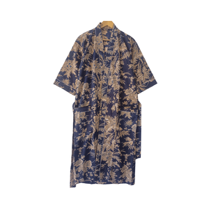 Bata Kimono Floral de Algodón Premium para Mujer, Cuello en V, Mangas Largas, Largo, 2 Bolsillos Delanteros, Cordón Ajustable, Ropa de Dormir, Bata de Estar por Casa - Product Image 1