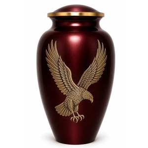 Urna Funeraria Ecológica y Duradera de Estilo Americano con Grabado de Caballo Morado y Negro y Banda Dorada para Guardar Cenizas Humanas - Product Image 6