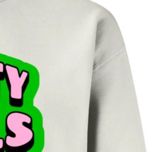 เสื้อสเวตเชิ้ตคอกลมแขนยาวผ้าฟลีซสำหรับผู้หญิง ลายกราฟิก White Pretty Girls Only  ปลายแขนจั๊มพ์  ลำลอง แฟชั่นสตรีท - Product Image 4