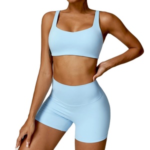 Women's Fitness Yoga Set Long Sleeve Gym Sports Suit with Bra Crop Top and <b>Leggings</b> Workout Athletic Wear - Product Image 3