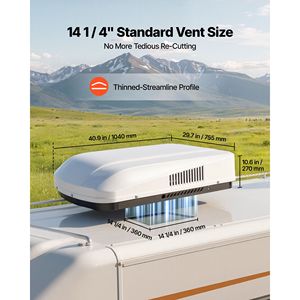 Climatiseur de camping-car 15000 BTU 120V, pompe à chaleur de toit à conduit, vitesse variable, installation facile, unité de climatisation 120V pour camping-car, composants et systèmes pour camping-cars - Product Image 5