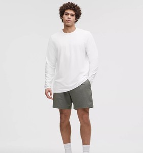 T-shirt à manches longues surdimensionné, col rond, coupe classique, décontracté, pour homme, 100% coton respirant - Product Image 1
