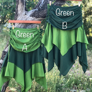 กระโปรงผ้าฝ้ายสไตล์โบฮีเมียนแบบสองสี ทรงเอซิมเมตริกชายระบายพลิ้วไหวสำหรับฤดูร้อน ราคาขายส่งสำหรับผู้หญิง - Product Image 2