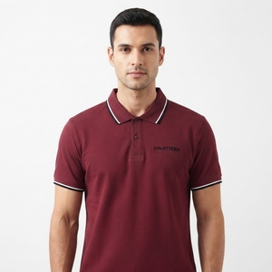 <b>Men's</b> <b>Burgundy</b> Solid Knitted 100% Cotton for <b>Shirt</b> Quick Dry Short Sleeve Casual Business Uniform OEM ODM Wholesale - Product Image 3