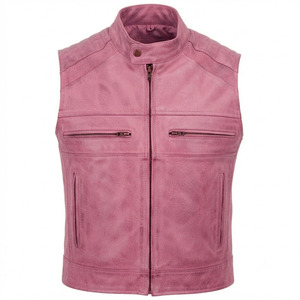 Gilet d'hiver pour homme en cuir d'agneau véritable, style décontracté, imperméable, fermeture éclair, sur mesure, vente en gros - Product Image 2
