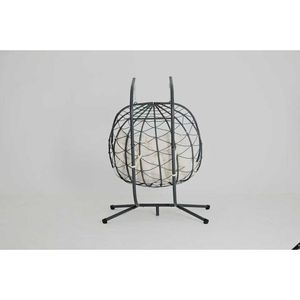 Sedia a dondolo a uovo per 2 persone, da interno/esterno, con supporto in vimini, sedia a cesto sospesa per patio, mobili durevoli ed eleganti per interni/esterni - Product Image 5