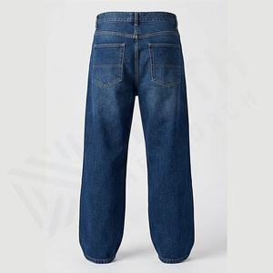 Jean en denim ample pour homme, coupe décontractée, bleu délavé moyen, pantalon décontracté - Product Image 2