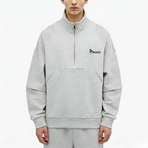 Sudadera Unisex con Capucha y Media Cremallera, Estilo Casual, Color Sólido, Tejido de Poliéster/Algodón, Antiarrugas y Transpirable, 2026 - Product Image 3