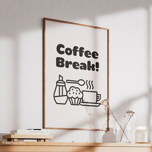 Tableaux sur toile ludiques pour cuisine, impression minimaliste de café, illustration de nourriture en ligne, décoration pour station de café - Product Image 4