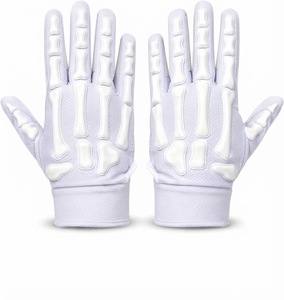 Gants de frappe Orha International, design squelette blanc, fermeture auto-agrippante, tissu tricoté rembourré, ambidextres, unisexes, pour entraînement adulte - Product Image 1