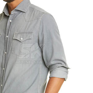 Camisas de Mezclilla para Hombre, Corte Ajustado, Estilo Casual, Impresión de Logotipo Personalizado, Marca Privada - Product Image 4