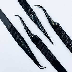 HARRAR GROUP COMPANIES Pince à épiler professionnelle noire en acier inoxydable courbé de 13 cm, durable, réutilisable, à pointe lisse pour cils - Product Image 5