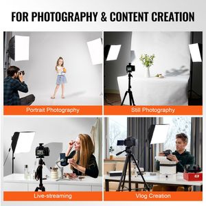 Kit di Illuminazione Professionale con Softbox 16'' X 16'', Lampade LED 45W, Temperatura di Colore Regolabile 3000-6500K, con Treppiede - Product Image 6