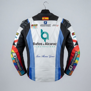 เสื้อแจ็คเก็ตมอเตอร์ไซค์หนังแท้คุณภาพพรีเมียมสำหรับนักขี่บุรุษ ยี่ห้อซูซูกิ ทำจากหนังวัว/หนังจิงโจ้ สำหรับการแข่งรถมอเตอร์ไซค์ มาตรฐาน CE - Product Image 2