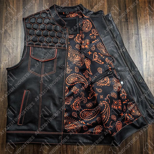 Moto équitation hiver toile cuir gilet hommes fermeture à glissière imperméable décontracté confortable vente chaude - Product Image 3