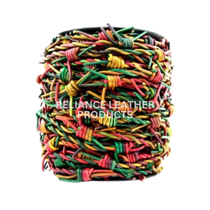 Cowhide Dual Color 100% Pure Leather Barbed Wire <b>Fencing</b> Cord Customized Size Jewelry Making Kit for DIY Charm Reliance Leather - Product Image 3