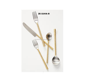 Elegant Rose <b>Gold</b> <b>Cutlery</b> <b>Set</b> with Modern Aesthetic Black and <b>Gold</b> Flatware <b>Set</b> Stainless Steel Made by Zahid Exports in India - Product Image 3