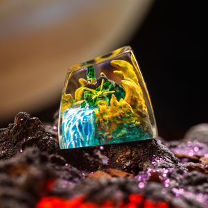 Keycaps Mystiques Anime, Keycaps Artisanaux Personnalisés, Keycaps Anime Mignons, Keycaps Verts, Ensemble de Keycaps, Keycaps en Résine - Product Image 5