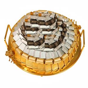 Bandeja de chocolate de metal dorado de la más alta calidad, plato premium para servir chocolate para hoteles, restaurantes, hogares, bodas y fiestas. - Product Image 1